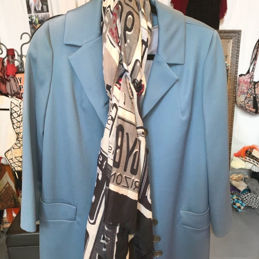 Vintage slate Don Lopez Beverly Hills trench coat